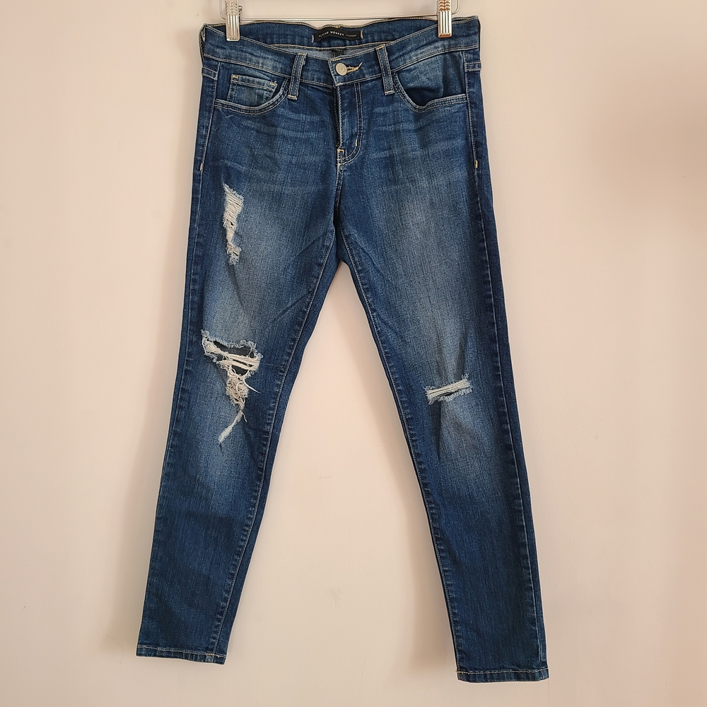 Flying Monkey Platinum Distressed Blue Women's Jeans Size 27